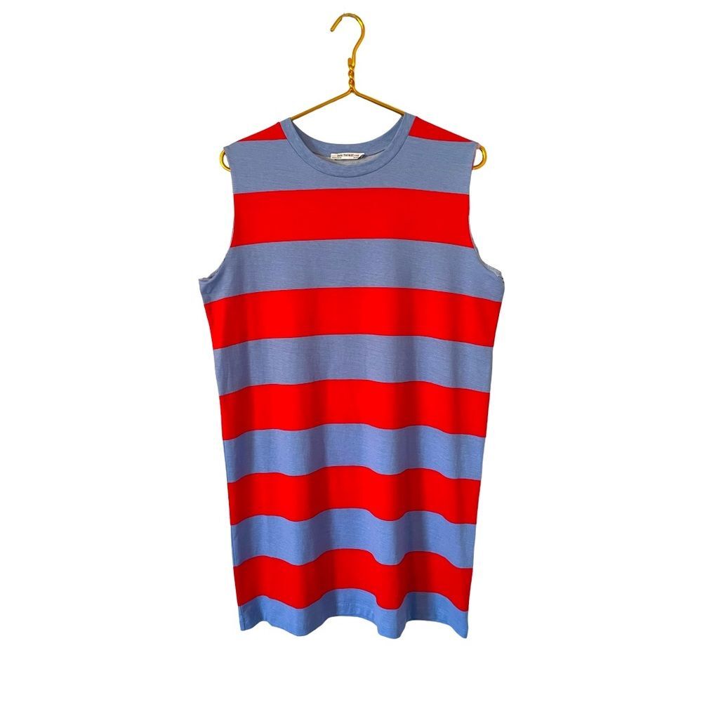 Zara Trafaluc Blue & Red Striped Dress, Size Small